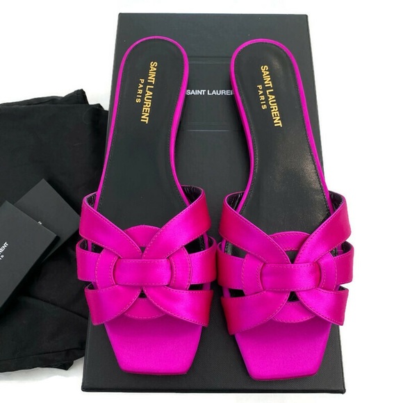 Saint Laurent Shoes - 39 9 Saint Laurent Tribute Nu Pieds Slide Sandals